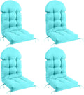 FUNBERRY Patio Chair Cushions Set of 4, Thicken Comfy Cushions for Rocker Non Slip Fade Shield Waterproof High Back with Ties