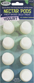 Nectar Pods (Yogurt) - Calcium-Fortified Jelly Fruit Treat - Sugar Gliders, Marmosets, Squirrels, Parrots, Cockatiels, Parakeets, Lovebirds, Conures, Hamsters, Day Geckos, Kinkajous & Other Small Pets