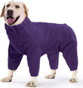 ROZKITCH Dog Winter Coat Soft Fleece Pullover Pajamas, Pet Windproof Warm Cold Weather Jacket Vest Cozy Jumpsuit Apparel Outfit Clothes for Small Medium Large Dog Walking Sleep Purple 3XL