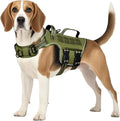 Tactical Dog Harness Medium Sized, Heavy Duty No Pull Dog Harness with Handle, Easy On and Off Service Dog Vest with Molle System, Reflective Pet Vest for Walking Hiking Training