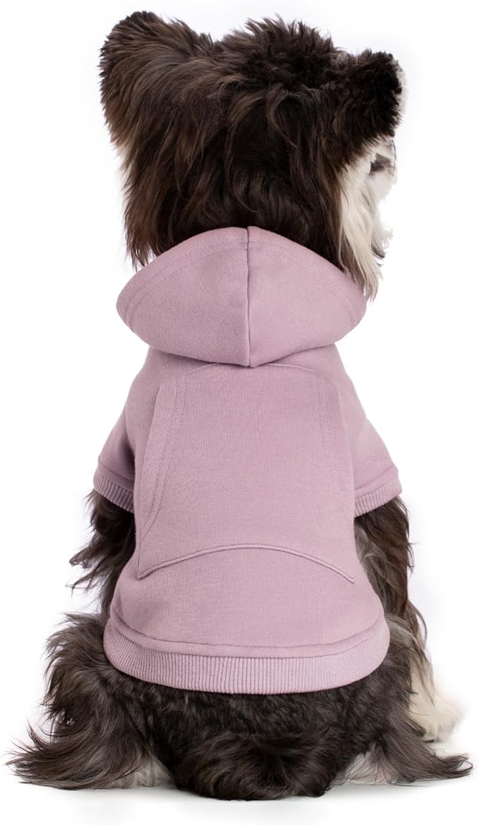 Koneseve Dog Hoodie & Cat Sweater, Warm Fleece Hooded Sweatshirt with Pocket for Small to Large Pets, Cozy Winter Outfit, Purple, XL