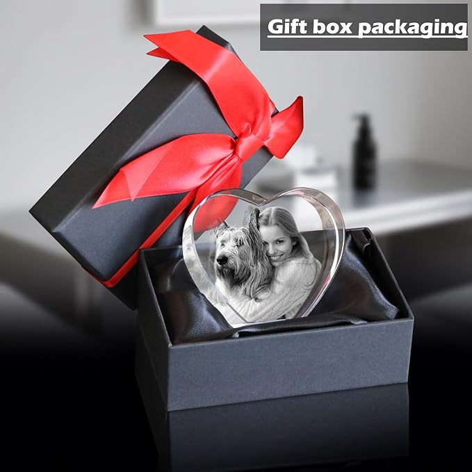 3D Photo Crystal,Pet Memorial Gift for Dogs Or Cats, Dog Memorial Gifts for Pet Owners,Personalized Crystal Picture Frame,Customized Photo Gifts