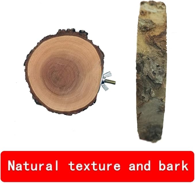 Hamiledyi Perch Platform for Bird Cage,Natural Round Wooden Stand Platform Bird Toy for Canary Parakeet Cockatiel Parrot Budgie Sparrow(3 Pcs)