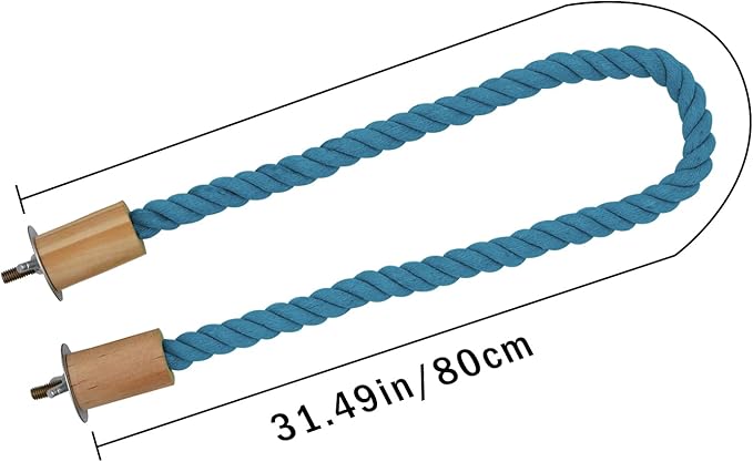 2 Pack Rope Perch, Swing, Cage Stand Pole Accessories, Climbing Toy for Parrot Parakeet Budgies Cockatiels Lovebirds (31.49"/80 cm)