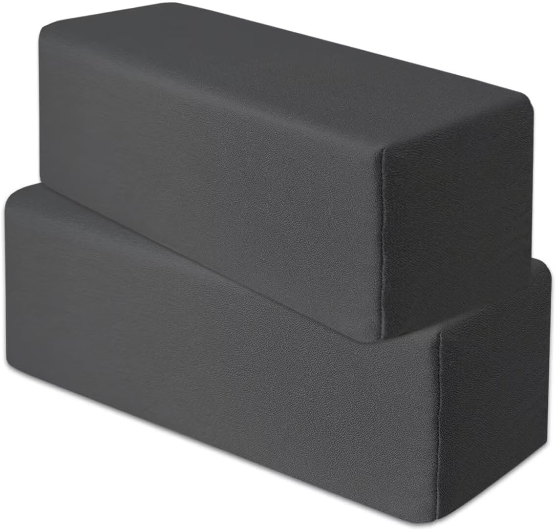 2 Pack Couch Arm Rest Pillow, Leatharie Waterproof Cover, High Density Foam Armrest Cushion, Headboard Cushion Elbow Support for Sofa Bed and Armchair,Dark Gray,6x6x20in