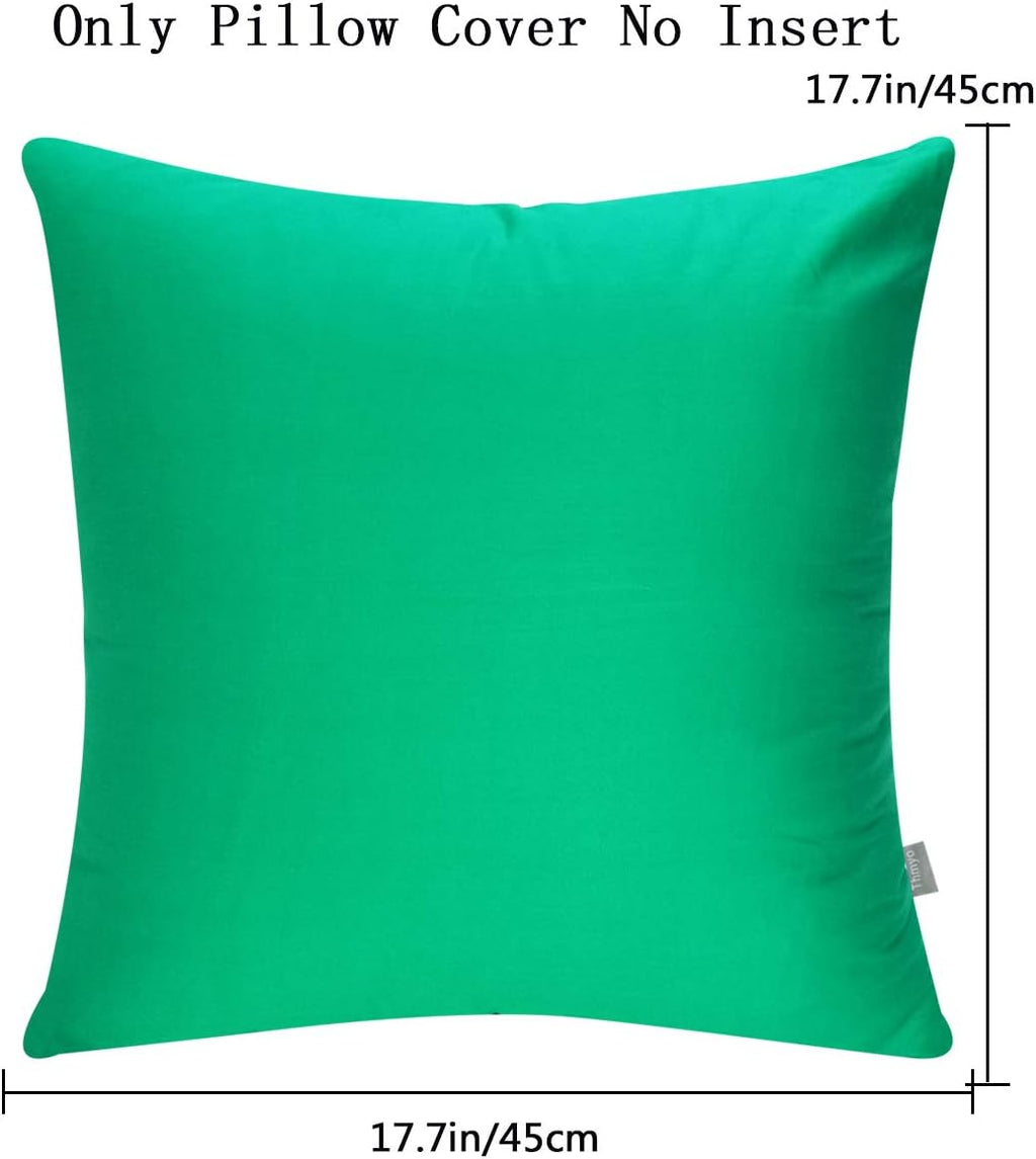 4-Pack 100% Cotton Comfortable Solid Decorative Throw Pillow Case,Thmyo Square Cushion Cover Pillowcase Sublimation Blank Pillow Covers DIY Throw Pillowcase for Sofa(18x18 inch/ 45x45cm,Bright Green)