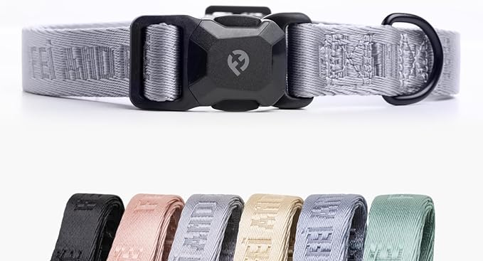2025 New Edition, Fei & Eve MagEase Dog Collar - Patented Magnetic Buckles | Fur-Safe | Premium 210D Nylon | 450LB Escape-Proof | Adjustable Fit | Large (Twilight Gray)