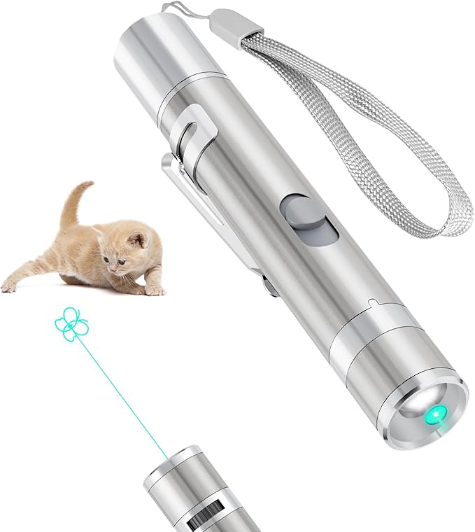 TBTeek Cat Toy, Unique Green Light, 7-in- 1 Modes, Cat Toys for Indoor Cats,USB Charging, Interactive Toy for Kitten Dog Excrise(1pcs)