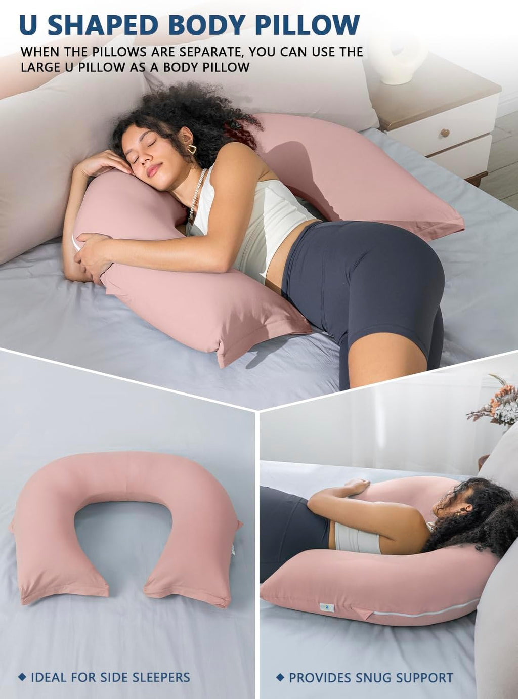 INSEN Reading Pillow, Back Pillow for Sitting in Bed and Couch, Gaming Pillow for Adults, Sit Up Support for Bed (Cooling Cotton-Apricot, Basic)