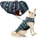 Gooby Zip Up Fleece Dog Sweater - Deer Blue, X-Small - Warm Pullover Fleece Step-in Dog Jacket with Dual D Ring Leash for Small to Medium Dogs