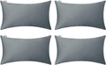 4-Pack 100% Cotton Lumbar Comfortable Solid Decorative Throw Pillow Case,Thmyo Rectangle Cushion Cover Pillowcase Sublimation Blank Pillow Covers DIY Throw Pillowcase(12x20inch/30x50cm, Dark Grey)