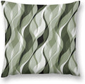 Sage Green Throw Pillow Covers Abstract Ombre Green and Grey Striped Decorations for Bedroom Living Room Farmhouse Sofa Pillows Bed Couch 22x22 Inch