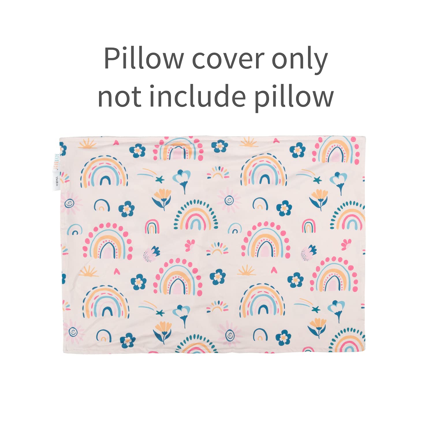 ALVABABY Toddler Pillow Cover Fits 13 x 18,12x 16 Kids Pillow 2 Pack Stretchy Soft Baby Pillow Cover Envelope Kids Pillowcases for Boys Girls Rainbow 2TPE03