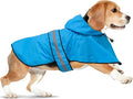 Dog Raincoat - Waterproof Doggie Rain Jacket with Leash Hole, Lightweight Hooded Pet Poncho Slicker (Medium, Blue)