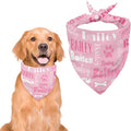 Personalized Dog Bandanas Custom Neckwear Name Button Anti-loosening Dog Scarf Triangle Bibs Kerchief Pet Costume Accessories for Small Medium Large Dogs Cats Pets Birthday-Pink