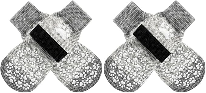 EXPAWLORER Anti Slip Dog Socks to Prevent Licking Paws, Dog Shoes for Hot Pavement, Dog Booties for Small Medium Large Senior Dogs, Traction Control Boots & Paw Protectors for Hardwood Floors