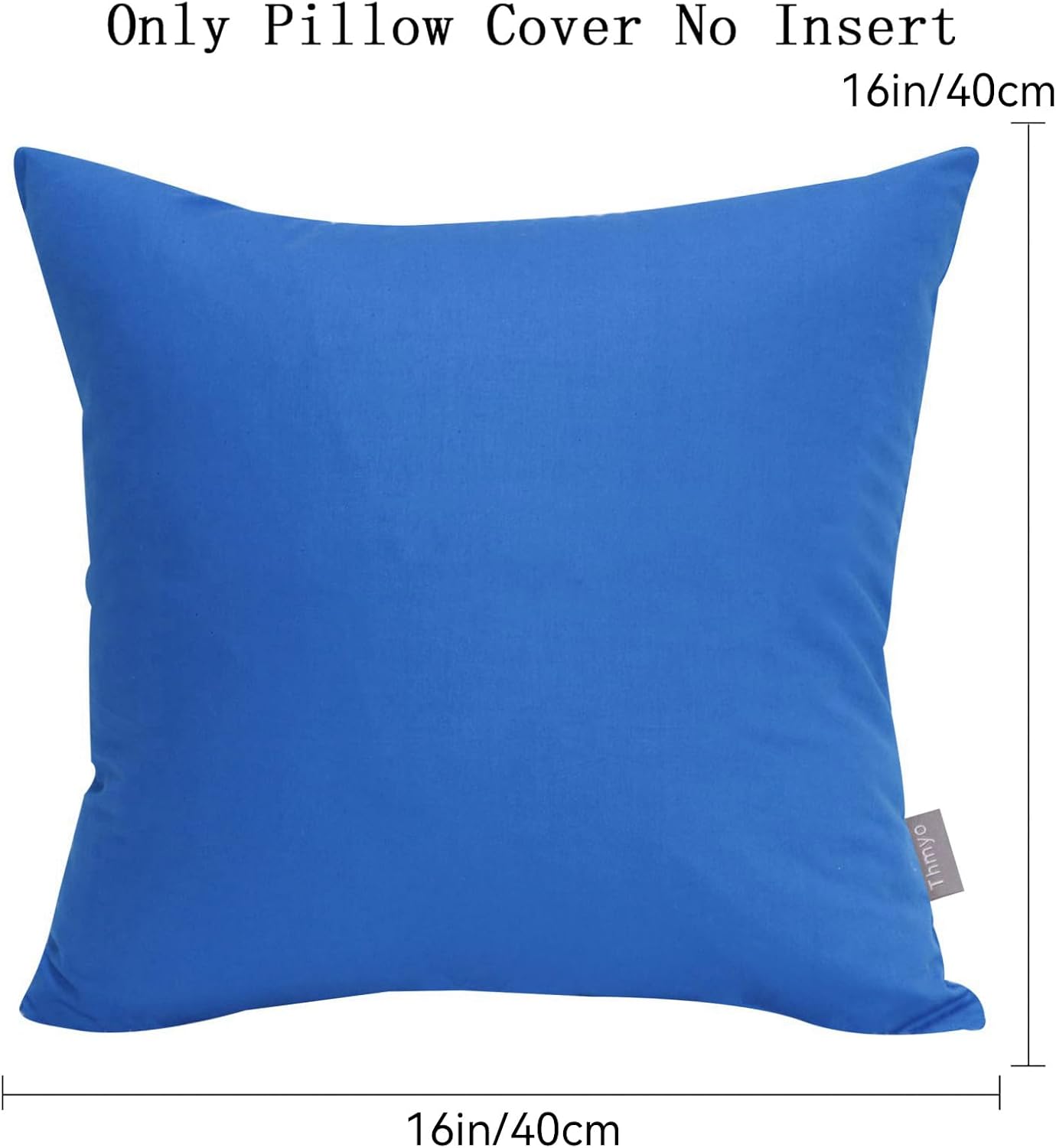 4-Pack 100% Cotton Comfortable Solid Decorative Throw Pillow Case,Thmyo Square Cushion Cover Pillowcase Sublimation Blank Pillow Covers DIY Throw Pillowcase for Sofa Bedroom(16x16 inch/ 40x40cm,Blue)