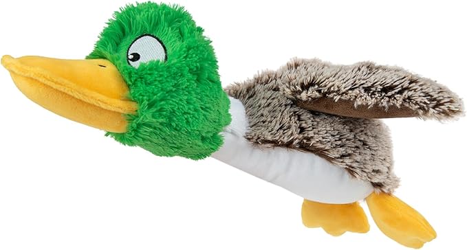 Best Pet Supplies Interactive Mallard Mates Dog Toy with Crinkle and Squeaky Enrichment for Small and Medium Breed Puppies or Dogs, Cute and Plush - Mallard Duck (Gray), Medium