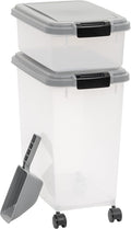 Amazon Basics 3-Piece Airtight Dog Food Storage Container Combo with Scoop, 33 QT + 12 QT