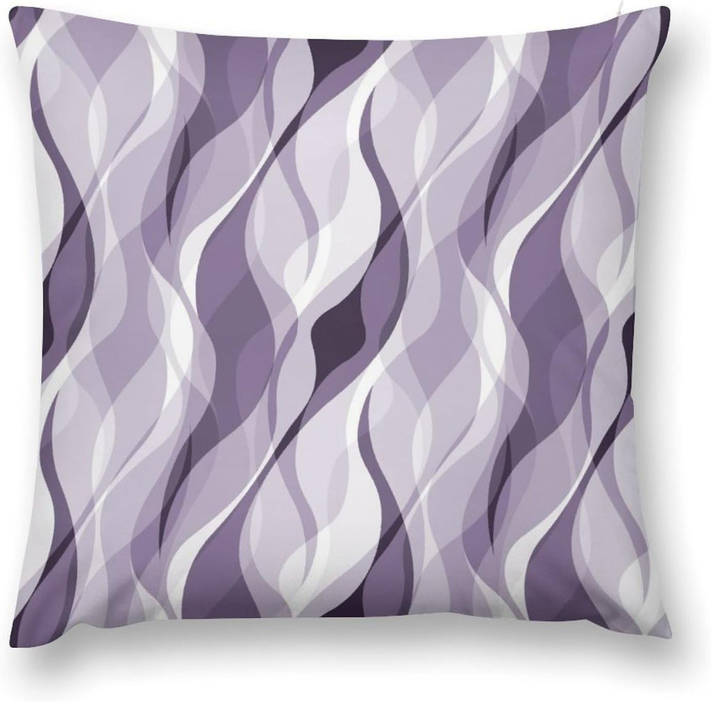 Lavender Throw Pillow Covers Modern Purple and Grey Striped Decorations for Bedroom Living Room Farmhouse Sofa Pillows Bed Couch 20x20 Inch