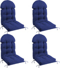 FUNBERRY Patio Chair Cushions Set of 4, Thicken Comfy Cushions for Rocker Non Slip Fade Shield Waterproof High Back with Ties