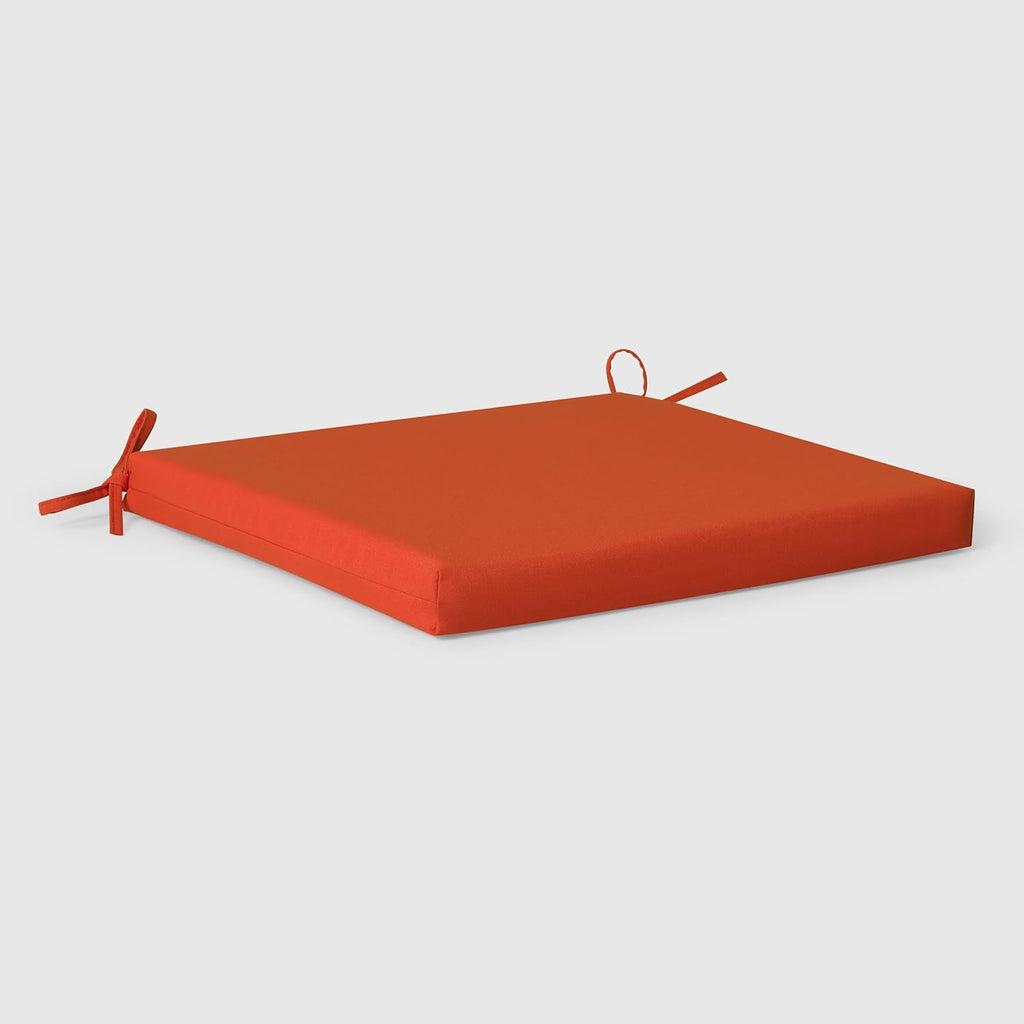 WestinTrends Solace Outdoor Patio Kitchen Dining Chair Square Seat Cushions Set of 4, 16 x 15, Orange