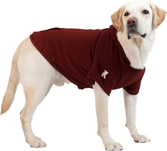 Koneseve Dog Hoodie Fleece Dog Clothes Warm Sweater with Hat for Medium Large Dogs Cat Hooded Shirt Kitten Pet Basic Sweatshirt with Pocket Doggie Soft Winter Coat Apparel (Red; 5XL)