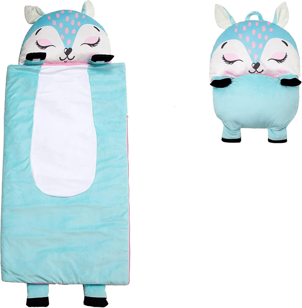 Kid's Nap Buddies Character Preschool Nap Mat, Toddler Sleeping Bag with Pillow for Daycare, Ages 3+