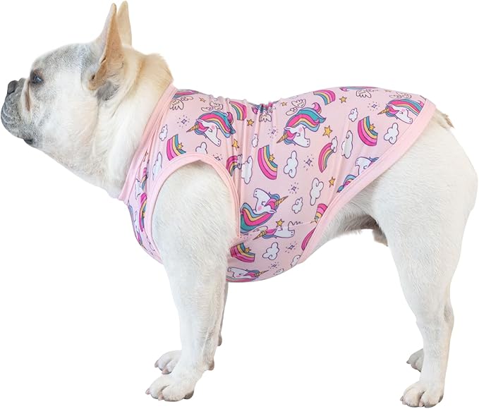 CuteBone Dog Shirts 2-Pack Soft Pet Clothes Breathable Summer Vest for Small Puppy and Stretchy Cat Apparel 2BX09M