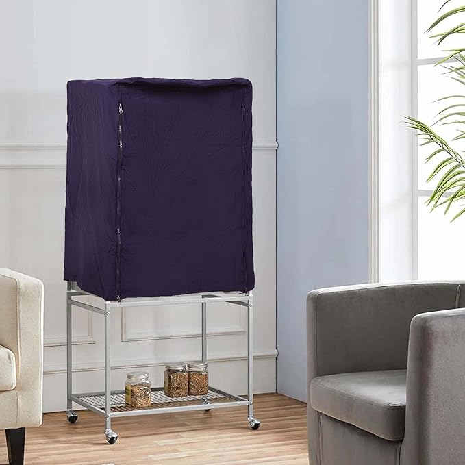 QBLEEV Birdcage Covers, Breathable Parrot Cage Cover Shade, Universal Blackout Windproof Light-Proof Covering Reduces Distractions Night Accessories Cloth Without Cage-17.7x24.8x31.5in (LxWxH)