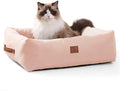 20In Dog Bed for Small Medium Sized Dogs and Cats - Washable Rectangle Puppy Bed for Indoor Outdoor, Cozy Pet Bed with Support Pillow & Non-Slip Bottom(Pink, Small)