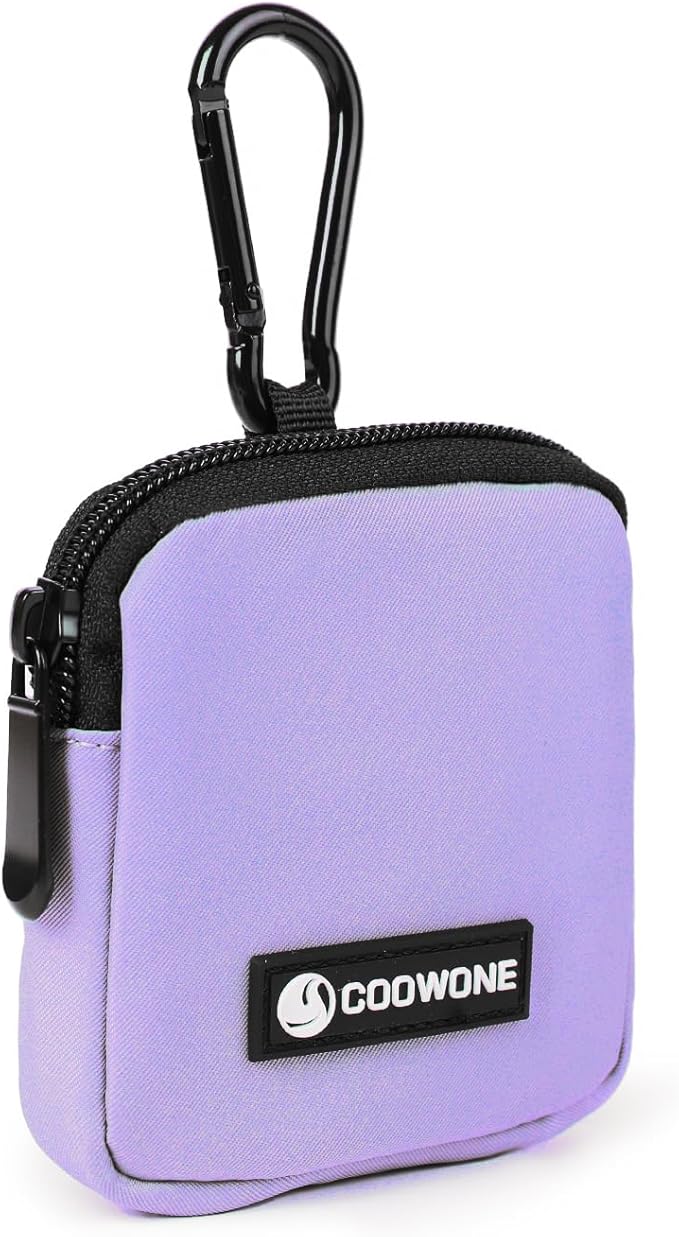 COOWONE Dog Treat Pouch Pocket Sized Pet Puppy Training Pouch for Dog Training Behavior Aids, Waterproof Nylon Fabric Dog Poop Bag Holder, Hands Free Dog Walking Bag with Metal Carabiner (Violet)