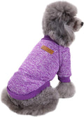Jecikelon Dog Clothes Dogs Sweater Soft Puppies Clothing Winter Puppy Sweaters Warm Outfit for Dogs Small XXS XS Cat Apparel (Purple, XXS)