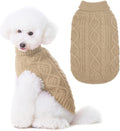 BINGPET Thermal Knitted Dog Sweater for Small Medium Large Dogs,Winter Dog Cat Coat Warm Sweartershirts Outfits,Classic Cable Knit Turtleneck Pullover Dog Jumper Coat Warm Sweartershirts