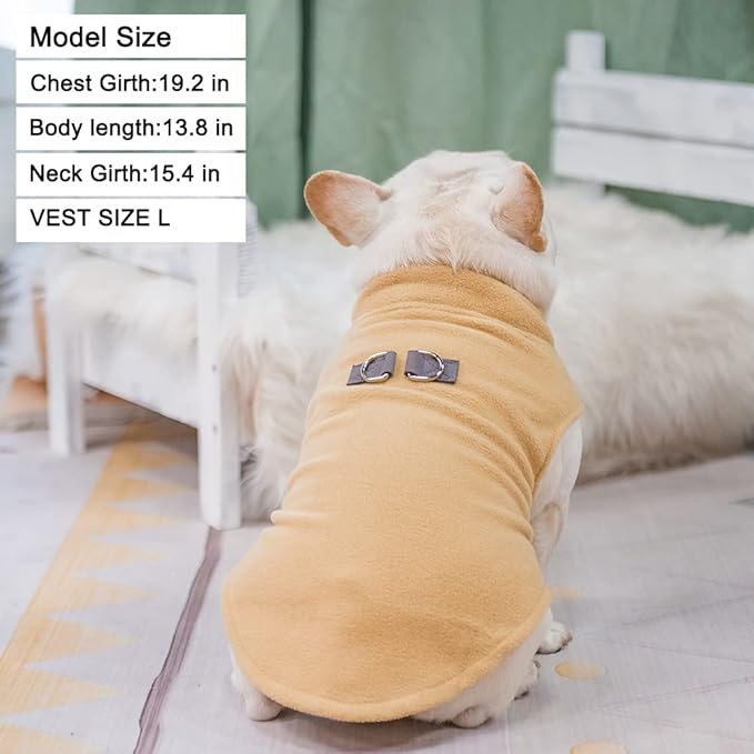 BEAUTYZOO Dog Fleece Vest Sweater Winter Jacket for Small and Medium Large Dogs with D-Ring Leash Cold Weather Coat Hoodie for XS S M Dogs Boy or Girls