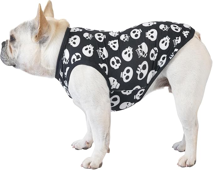 CuteBone Halloween Dog Shirts 2-Pack Soft Pet Clothes Breathable Summer Vest for Small Puppy and Stretchy Cat Apparel 2BX07XS