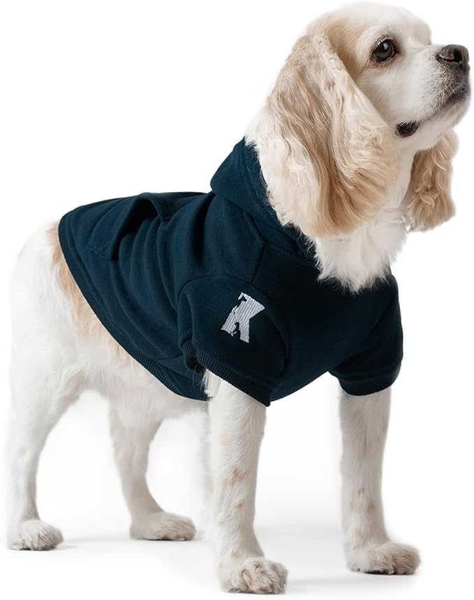 Koneseve Dog Hoodie Fleece Puppy Clothes Warm Sweater with Hat for Small Medium Dogs Cat Hooded Shirt Kitten Pet Basic Sweatshirt with Pocket Doggie Soft Winter Coat Apparel (Blue; 3XL)