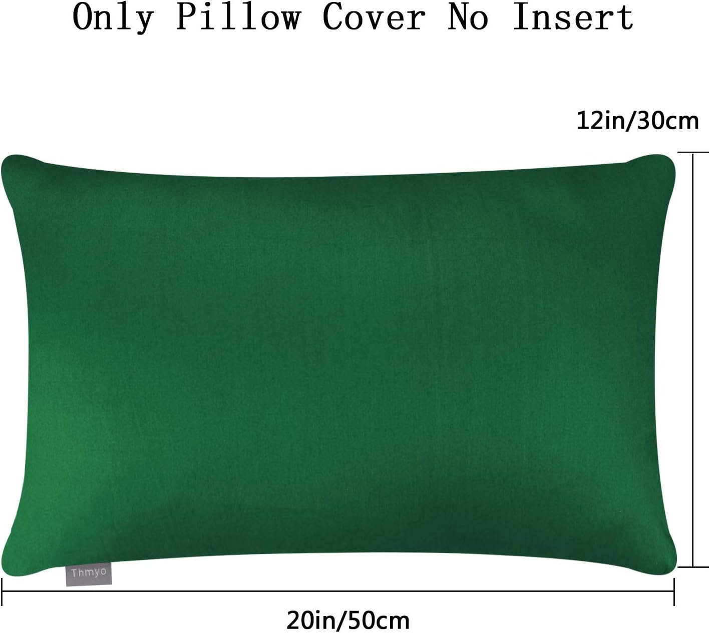4-Pack 100% Cotton Lumbar Comfortable Solid Decorative Throw Pillow Case,Thmyo Rectangle Cushion Cover Pillowcase Sublimation Blank Pillow Covers DIY Pillow Covers(12x20inch/30x50cm, Christmas Green)