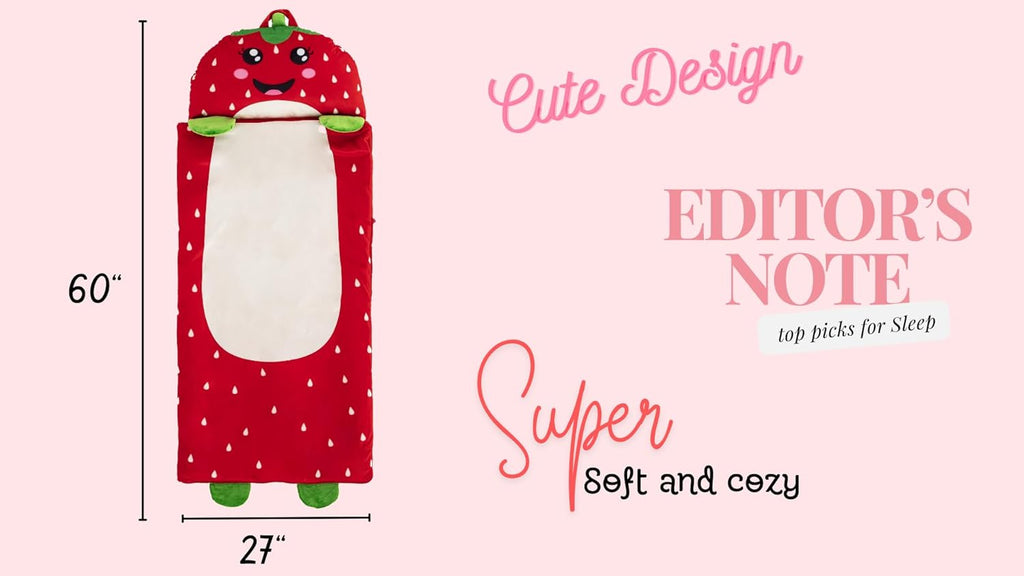 Kid's Nap Buddies Character Preschool Nap Mat, Toddler Sleeping Bag with Pillow for Daycare, Ages 3+