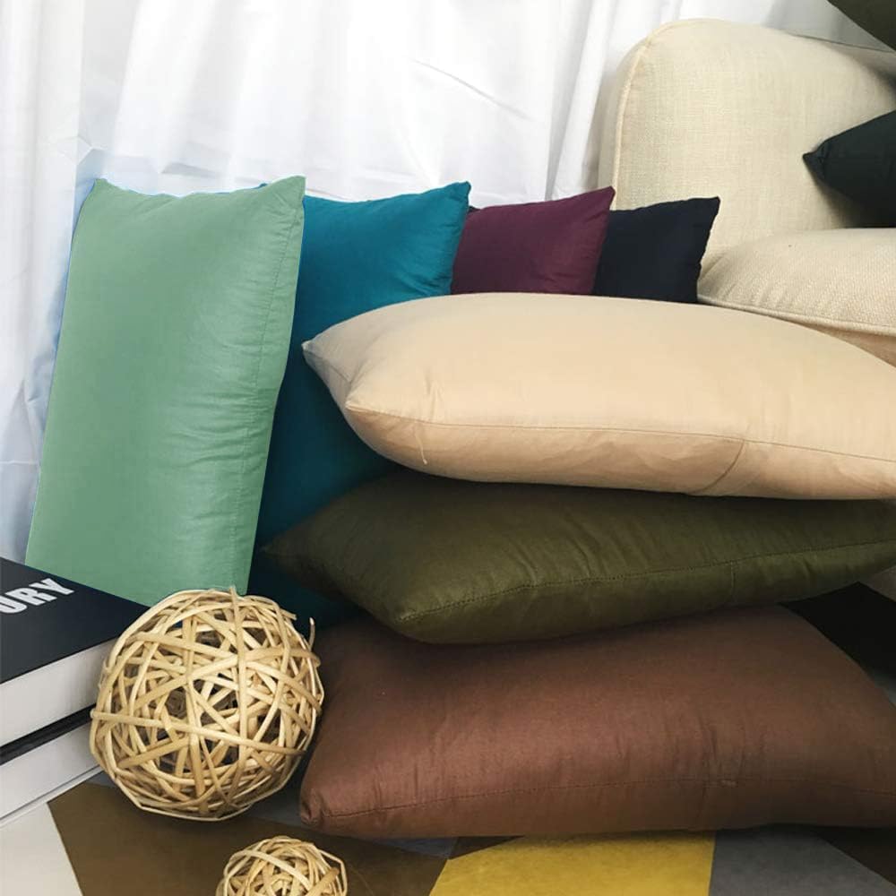 Thmyo 4-Pack 100% Cotton Lumbar Comfortable Solid Decorative Throw Pillow Case, Rectangle Cushion Cover Pillowcase Sublimation Blank Pillow Covers DIY Throw Pillowcase(12x20inch/30x50cm, Mist Green)