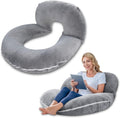 INSEN Reading Pillow, Back Pillow for Sitting in Bed and Couch, Gaming Pillow for Adults, Sit Up Support for Bed, Grey