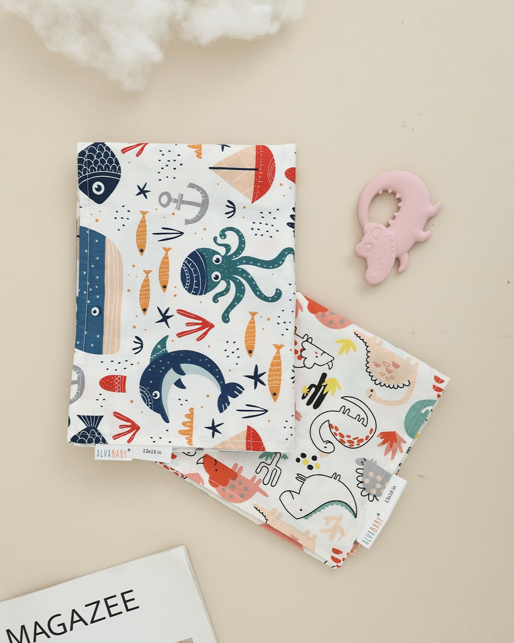 ALVABABY Toddler Pillowcases 2 Pack Organic Cotton Kids Pillow Cover Fit 13"x 18" or 12"x21" Envelope for Girl Boy Sleepy Travel