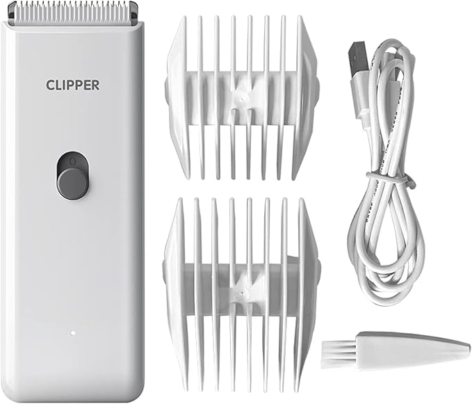 Handy Dog Cat Clippers - Professional Cordless Grooming Tools - Low Noise Pet Hair Trimmer Kit, AP005, White