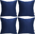 Thmyo 4-Pack 100% Cotton Comfortable Solid Decorative Throw Pillow Case Square Cushion Cover Pillowcase Sublimation Blank Pillow Covers Christmas DIY Throw Pillowcase(18x18inch/45x45cm,Midnight Blue)
