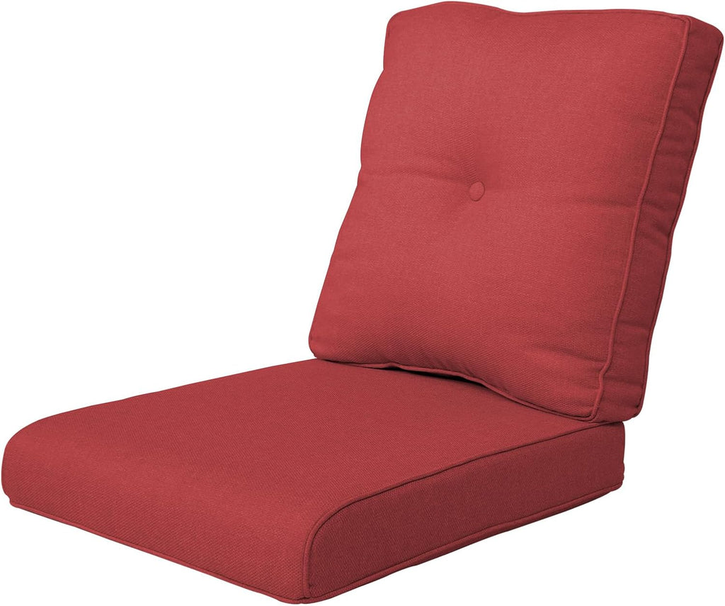 Rilyson Patio Cushions for Outdoor Furniture - 22×24 Inches High Back and Deep Seating Outdoor Cushion for Patio Chairs Sofa Couch Loveseat Water Resistant(Red/1 Set/Button)