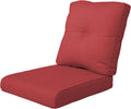 Rilyson Patio Cushions for Outdoor Furniture - 22×24 Inches High Back and Deep Seating Outdoor Cushion for Patio Chairs Sofa Couch Loveseat Water Resistant(Red/1 Set/Button)
