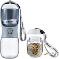 Dog Water Bottle with Food Container, Travel Puppy Water Bowl, Portable Pet Dispenser, Dog Stuff Accessories Items, Puppy Essentials Necessities for Yorkie Chihuahua Cat Walking and Hiking