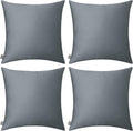4-Pack 100% Cotton Comfortable Solid Decorative Throw Pillow Case Square Cushion Cover Pillowcase Sublimation Blank Pillow Covers(Cover Only,No Insert) (26x26 inch/ 66x66cm, Dark Grey)