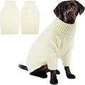 IECOii XXXL Dog Sweater,Warm Dog Sweaters for Extra Large Dogs Girl Boy,Stretchy & Cozy,Turtleneck Knitted Pullover for Pet Wear On Holiday,Easy On Doggy Sweatshirt for Labrador (White,XXXL)