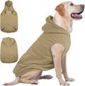 IECOii Dog Sweatshirt for Large Dogs, Hooded Fleece Vest with Leash Hole, XXXL Dogs Sweater for Giant Breed,Warm Polar Fleece Large Dog Hoodie for Fall Winter,Labrador,Golden Retriever, Khaki, 3XL